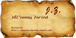 Jánossy Zerind névjegykártya